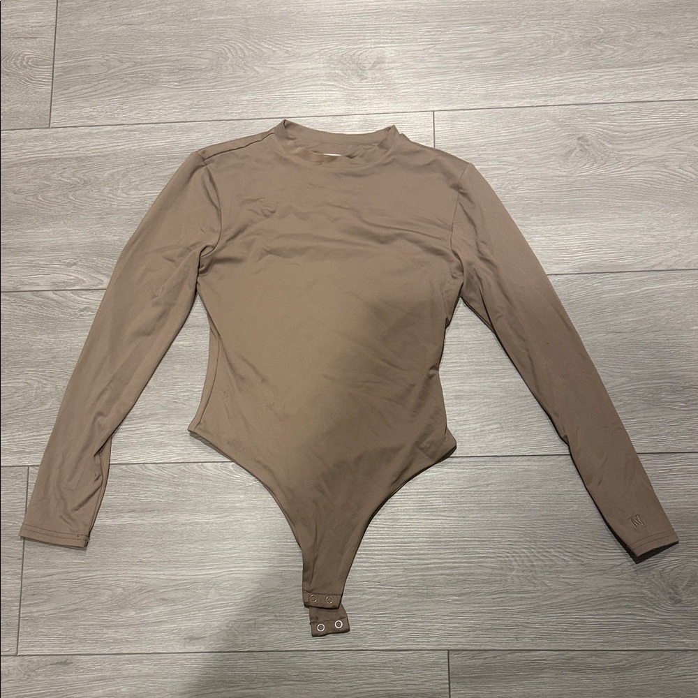 Meshki Taupe Long Sleeve Bodysuit